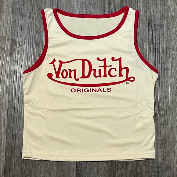 Von Dutch Accessories - Von Dutch Original Vintage Tank Y2K Ribbed BABY TEE AESTHETIC GIRL Crop Top SLIM